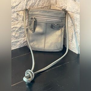 Tignanello Silver Crossbody Organizer Bag purse